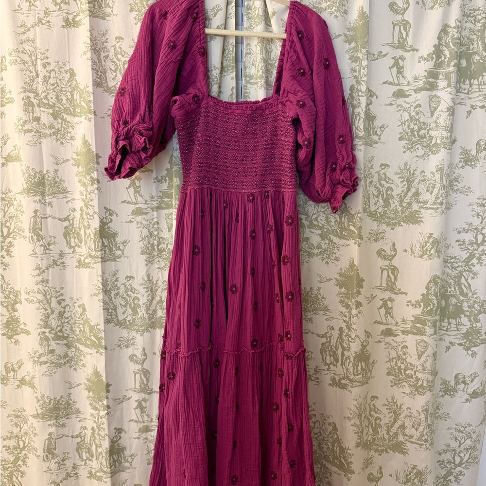 Free People Dahlia Embroidered Maxi Dress